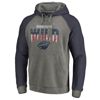 Minnesota Wild pánská mikina s kapucí grey Freedom Tri-Blend Raglan