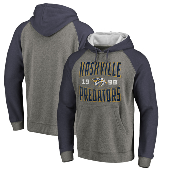 Nashville Predators pánská mikina s kapucí grey Timeless Collection Antique Stack Tri-Blend Raglan