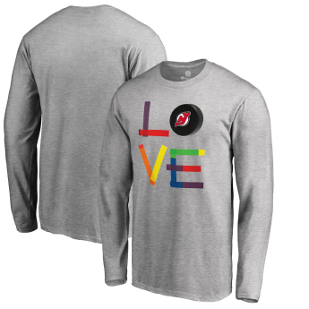 New Jersey Devils pánské tričko s dlouhým rukávem grey Hockey Is For Everyone Love Square