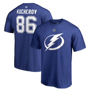 Tampa Bay Lightning pánské tričko blue #86 Nikita Kucherov Stack Logo Name & Number