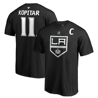 Los Angeles Kings pánské tričko black #11 Anze Kopitar Stack Logo Name & Number