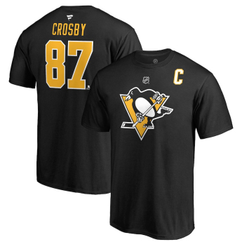 Pittsburgh Penguins pánské tričko black Sidney Crosby Stack Logo Name & Number