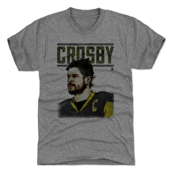 Pittsburgh Penguins pánské tričko grey Sidney Crosby #87 Sketch Stare B 500 Level