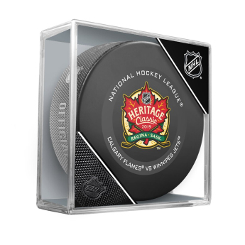 NHL produkty puk 2019 Heritage Classic Official Game Puck Winnipeg Jets vs. Calgary Flames