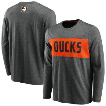 Anaheim Ducks pánské tričko s dlouhým rukávem Iconic Back to Basics Long Sleeve Shirt