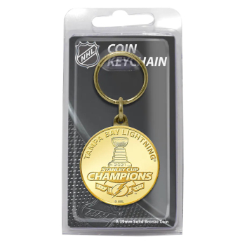 Tampa Bay Lightning přívěšek na klíče 2021 Stanley Cup Champions Bronze Mint Coin