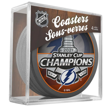 Tampa Bay Lightning podtácky 2021 Stanley Cup Champions 4-Puck Coaster Set