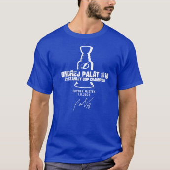 Tampa Bay Lightning pánské tričko Stanley Cup Champion 2021 - blue royal