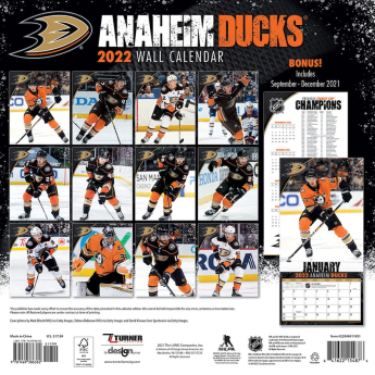 Anaheim Ducks kalendář 2022 wall calendar