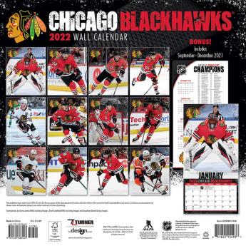 Chicago Blackhawks kalendář 2022 wall calendar