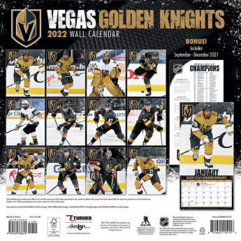 Vegas Golden Knights kalendář 2022 wall calendar