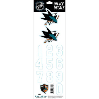 San Jose Sharks samolepky na helmu decals white