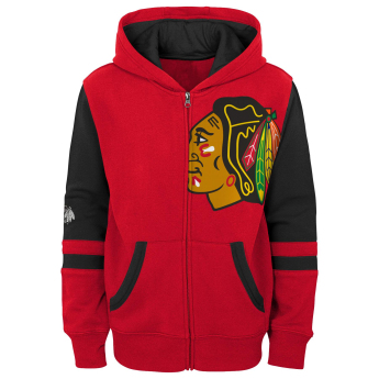 Chicago Blackhawks dětská mikina s kapucí faceoff colorblocked fleece full-zip