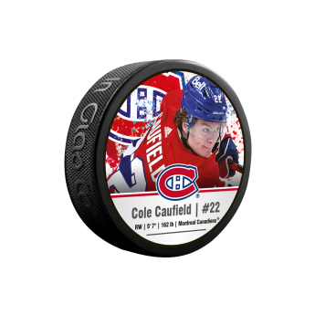 Montreal Canadiens puk souvenir hockey puck Cole Caufield #22