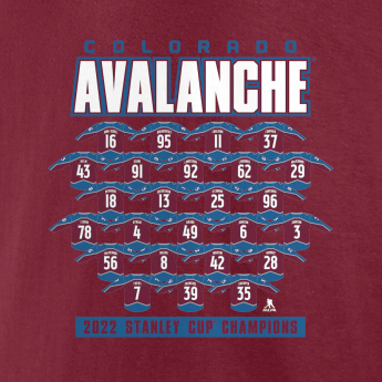 Colorado Avalanche pánské tričko 2022 Stanley Cup Champions Jersey Roster