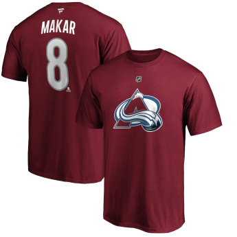 Colorado Avalanche pánské tričko Cale Makar #8 Name & Number T-Shirt - Burgundy