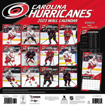 Carolina Hurricanes kalendář 2023 Wall Calendar