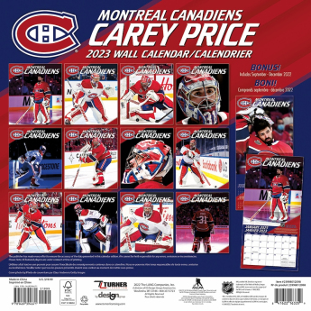 Montreal Canadiens kalendář Carey Price #31 2023 Wall Calendar