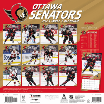 Ottawa Senators kalendář 2023 Wall Calendar
