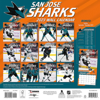 San Jose Sharks kalendář 2023 Wall