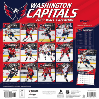 Washington Capitals kalendář 2023 Wall Calendar