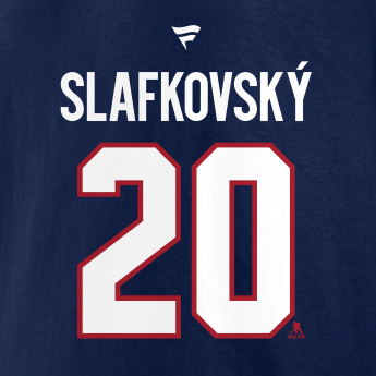 Montreal Canadiens pánské tričko Juraj Slafkovsky #20 Stack Logo Name & Number Blue