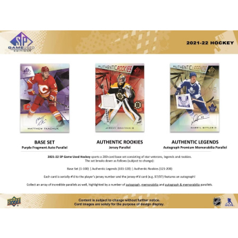 NHL boxy hokejové karty NHL 2021-22 Upper Deck SP Game Used Hobby Box