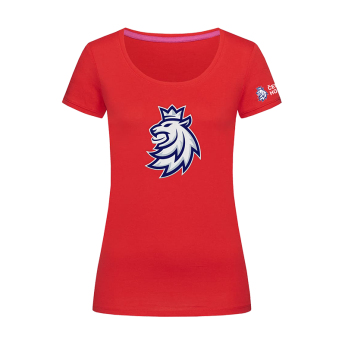 Hokejové reprezentace dámské tričko Czech republic logo lion red