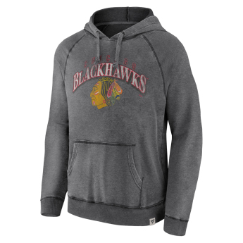 Chicago Blackhawks pánská mikina s kapucí True Classics Washed Pullover Hoodie grey