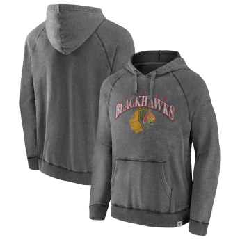 Chicago Blackhawks pánská mikina s kapucí True Classics Washed Pullover Hoodie grey