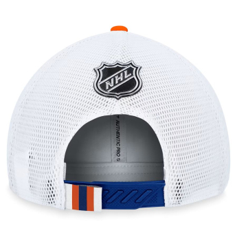 Edmonton Oilers čepice baseballová kšiltovka Draft 2023 Podium Trucker Adjustable Authentic Pro