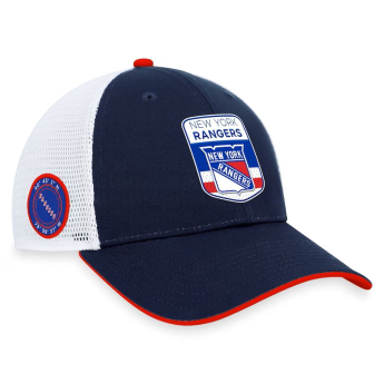 New York Rangers čepice baseballová kšiltovka Draft 2023 Podium Trucker Adjustable Authentic Pro