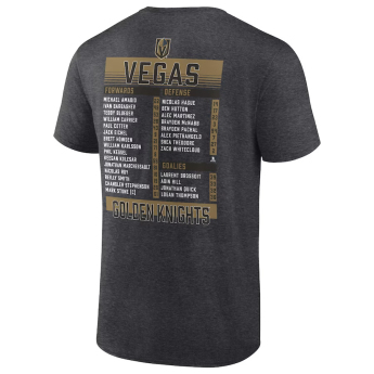 Vegas Golden Knights pánské tričko 2023 Stanley Cup Champions Roster Heather Charcoal