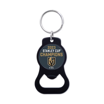 Vegas Golden Knights přívěšek s otvírakem 2023 Stanley Cup Champions Bottle Opener Key Ring black