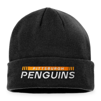 Pittsburgh Penguins zimní čepice Authentic Pro Game & Train Cuffed Knit Black