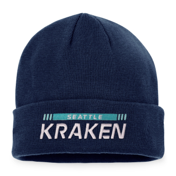 Seattle Kraken zimní čepice Authentic Pro Game & Train Cuffed Knit Traditional Navy