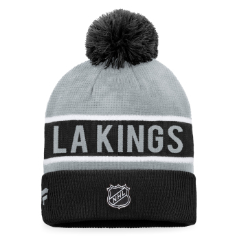 Los Angeles Kings zimní čepice Authentic Pro Game & Train Cuffed Pom Knit Black-Stone Gray