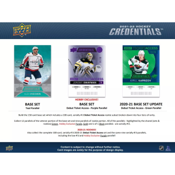 NHL boxy hokejové karty NHL 2021-22 Upper Deck Credentials Hobby Box