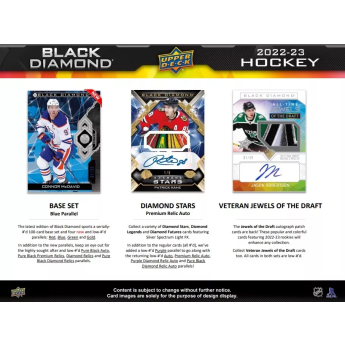 NHL boxy hokejové karty NHL 2022-23 Upper Deck Black Diamond Hobby Box