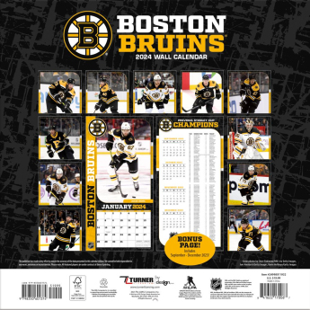 Boston Bruins kalendář 2024 Wall Calendar