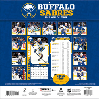 Buffalo Sabres kalendář 2024 Wall Calendar
