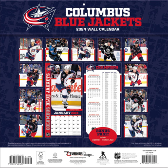 Columbus Blue Jackets kalendář 2024 Wall Calendar