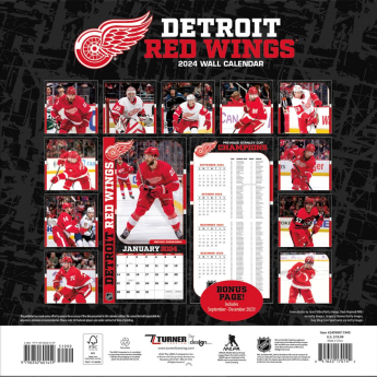 Detroit Red Wings kalendář 2024 Wall Calendar