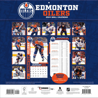 Edmonton Oilers kalendář 2024 Wall Calendar