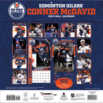 Edmonton Oilers kalendář Connor McDavid #97 2024 Wall Calendar