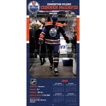 Edmonton Oilers kalendář Connor McDavid #97 2024 Wall Calendar