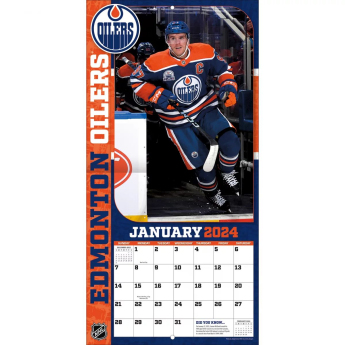 Edmonton Oilers kalendář Connor McDavid #97 2024 Wall Calendar