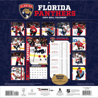 Florida Panthers kalendář 2024 Wall Calendar