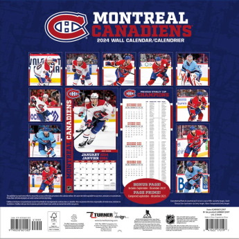 Montreal Canadiens kalendář 2024 Wall Calendar