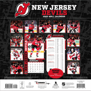 New Jersey Devils kalendář 2024 Wall Calendar